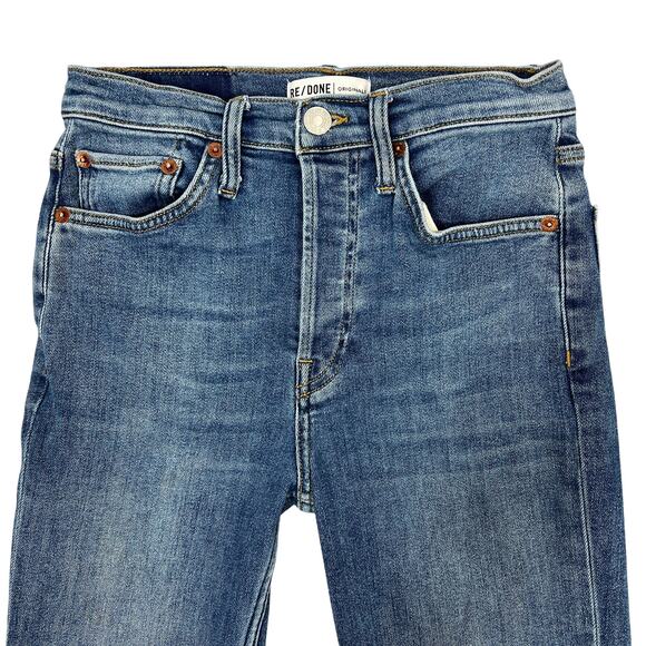 Re/Done Originals High Rise Ankle Crop Jeans Women's 26" Stretch Denim Retro - Picture 6 of 8